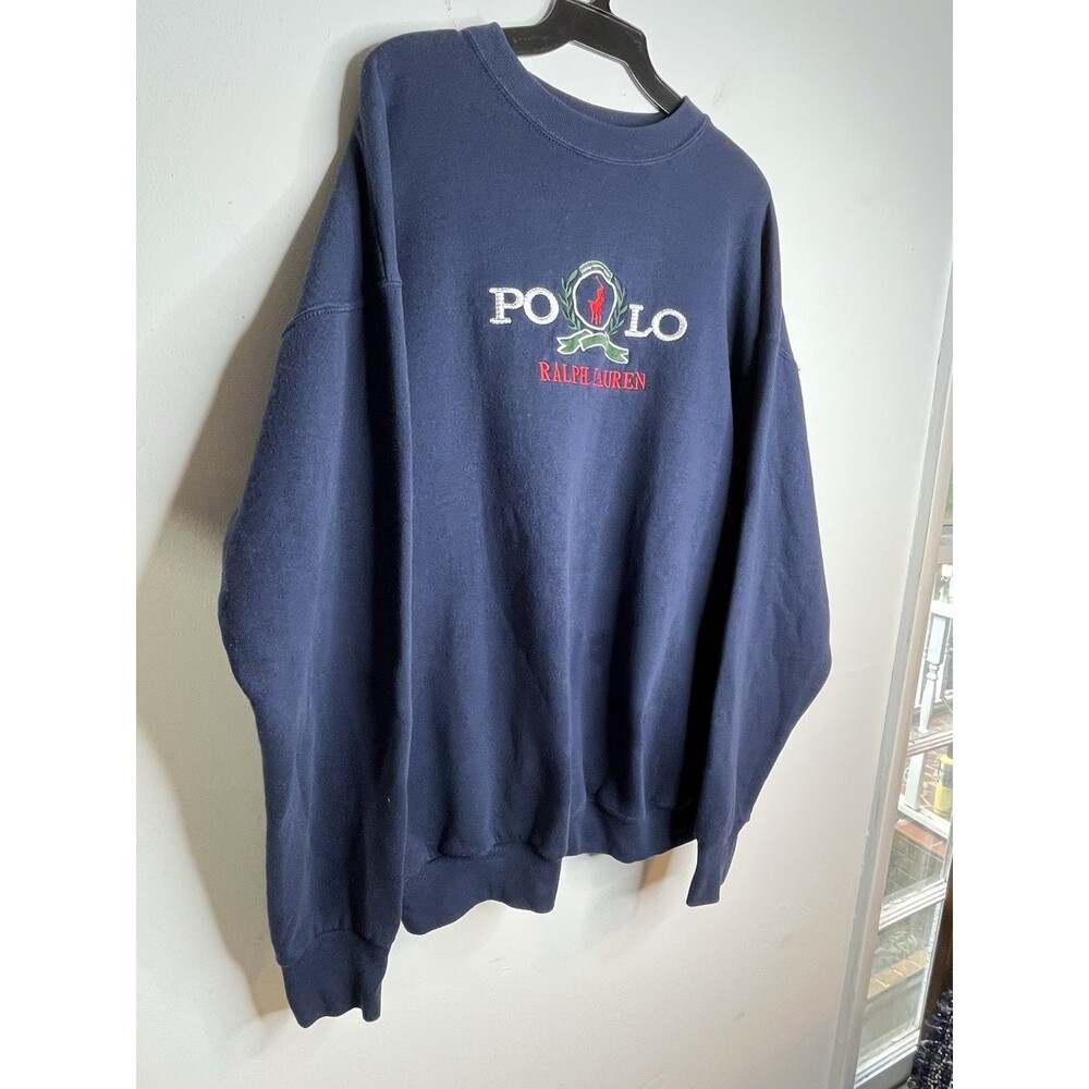 Vintage Spell out Polo RL Embroidered Sweatshirt XL 90s Grandpa Core VTG